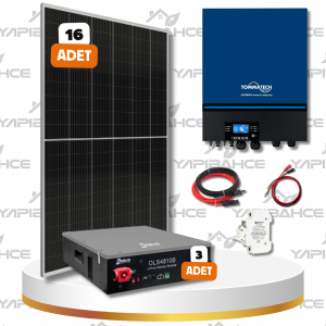 Yapı Solar 11 Kw İnverter 15 kW Depolamalı Lityum Akülü Hazır Solar Enerji Paketi