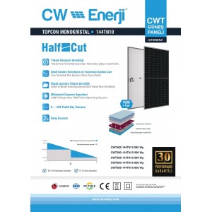 Cw Enerji Cwt 595 W Half Cut Topcon Multi Busbar Güneş Paneli 31 Adet 1 Palet