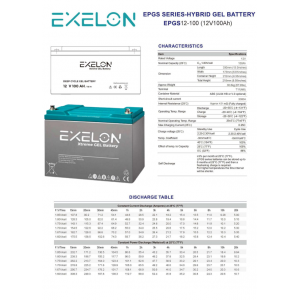 Exelon 12 Volt 100 Amper Jel Akü Derin Döngü Deep Cycle