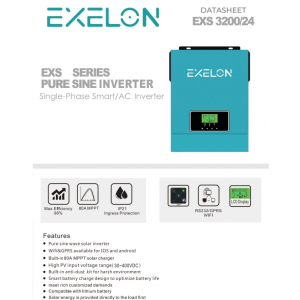 Exelon 3KW 24V Akıllı İnverter MPPT (400VDC)