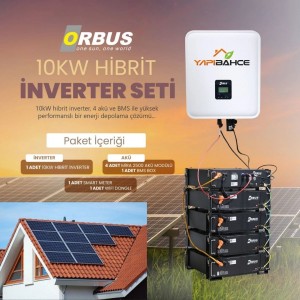 Orbus 10 kW On Grid Hibrit İnverter ve 10 kW Lityum Akü Paketi
