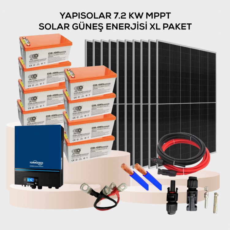 Yapısolar 7.2 Kw Mppt Solar Güneş Enerjisi Xl Paket