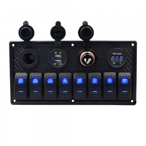 Karavan Paneli USB`li 8`li Sigortalı