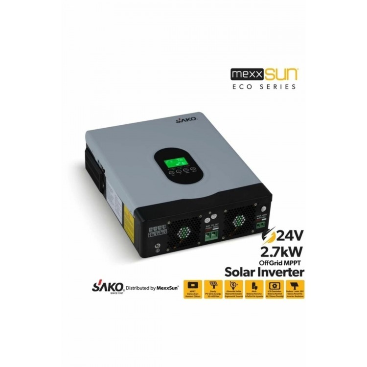 Sako E-sun 24 Volt 2.7 Kw Tam Sinüs Mppt Akıllı İnverter 450 Vdc