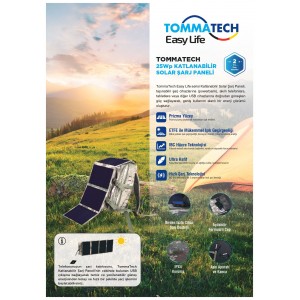 TommaTech Easy Life 25Wp Katlanabilir Güneş Paneli