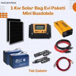 Yapı Solar 1 Kw Mini Buzdolabı Solar Bağ Evi Paketi Tak Çalıştır