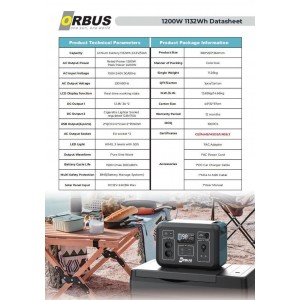 Orbus 1200w Taşınabilir Güç Kaynağı Power Station
