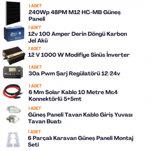Yapısolar 1 Kw Hazır Karavan Paket