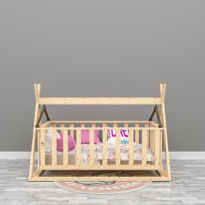 Organik Baby Doğal Ahşap Beşik Montessori