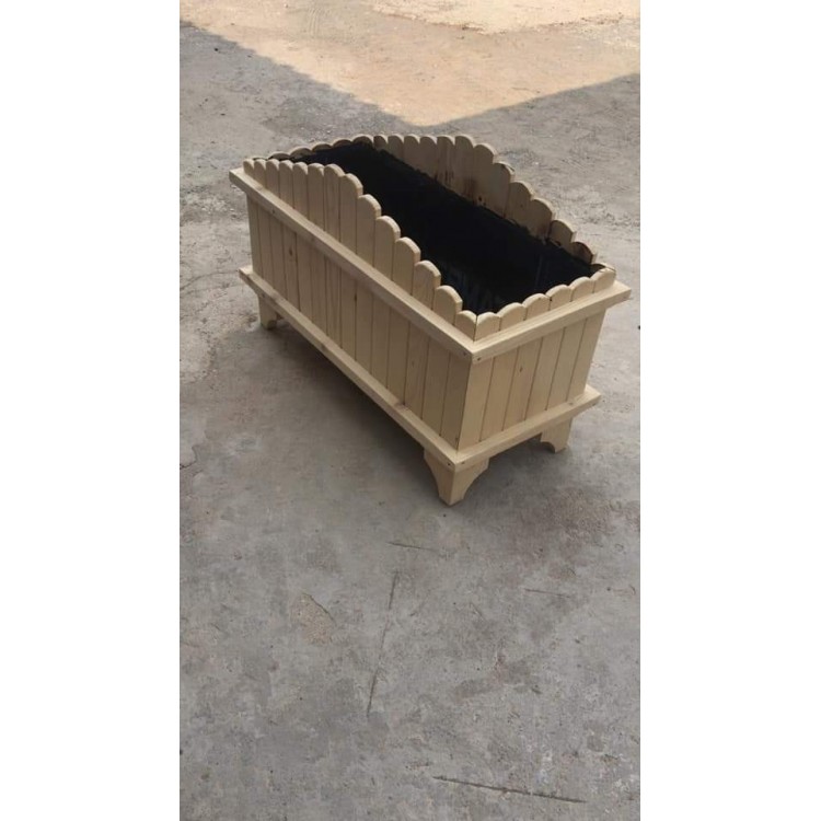 Doğal Ahşap Saksı (Çiçeklik)