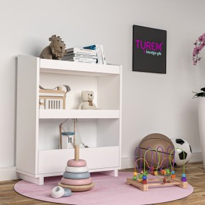 Montessori Beyaz Oyuncak Rafı