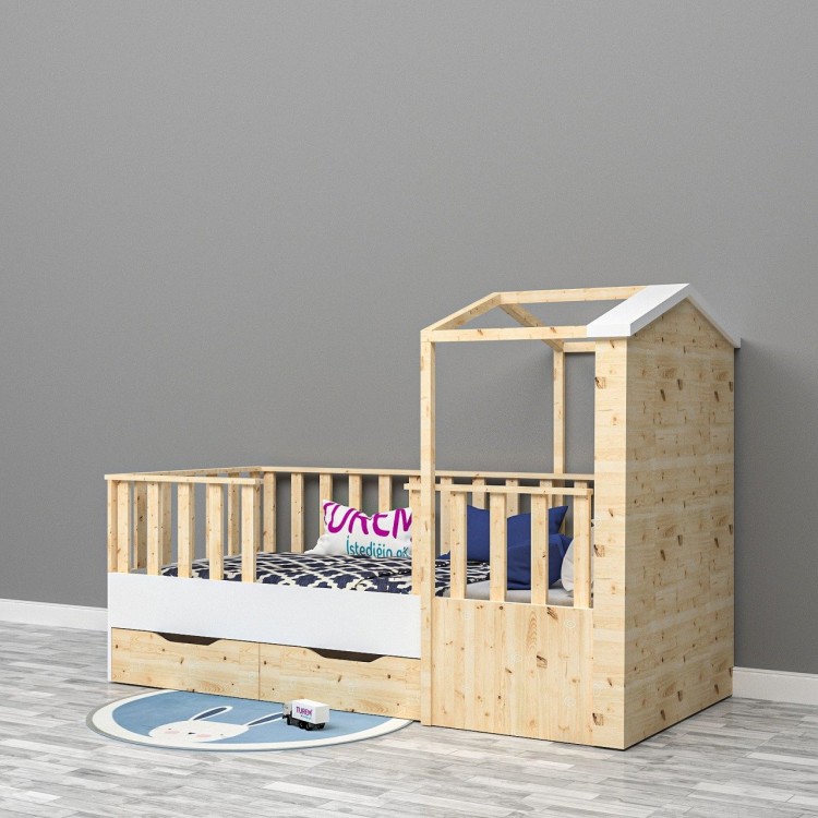 Çatılı Çekmeceli Montessori Yatak