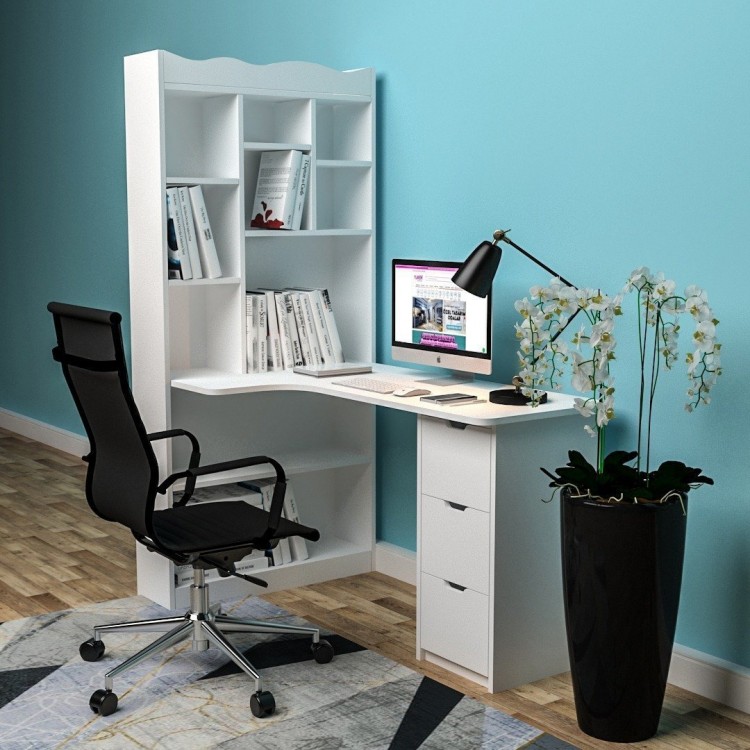 Modern Kitaplıklı Çalışma Masası