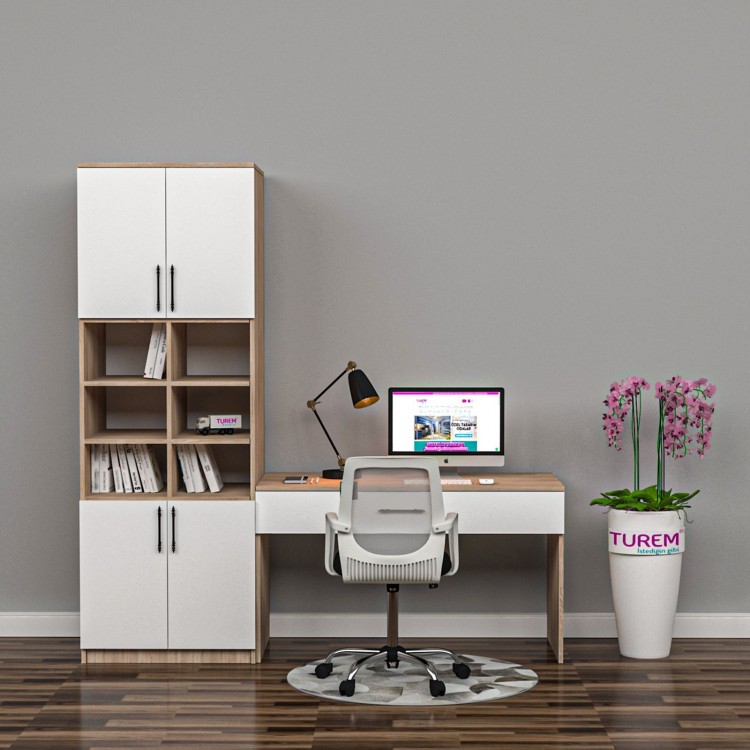 Gloss Dolaplı Çalışma Masası