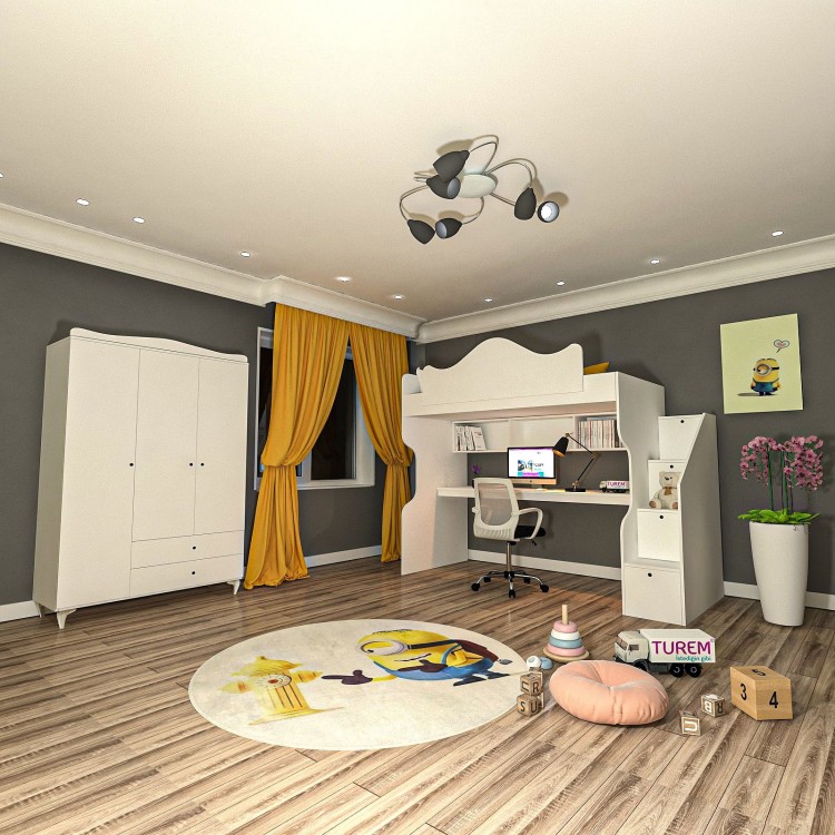 Klasik Masalı Ranza ve 3 Kapılı Gardrop