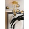Choise Eskitme Mat Gold 6'lı Glop Camlı Modern Yemek Masası Üstü Yatak Odası Salon Avize
