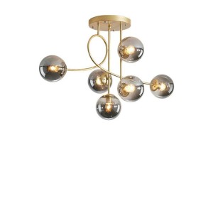 Choise Eskitme Mat Gold 6'lı Glop Camlı Modern Yemek Masası Üstü Yatak Odası Salon Avize