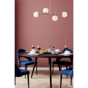 Lemina 4'lü Eskitme Mat Gold Modern Yemek Masası Üstü Yatak odası Salon Avize