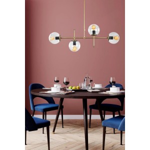 Lemina 4'lü Eskitme Mat Gold Modern Yemek Masası Üstü Yatak odası Salon Avize