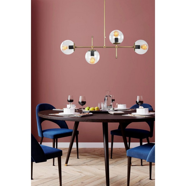 Lemina 4'lü Eskitme Mat Gold Modern Yemek Masası Üstü Yatak odası Salon Avize