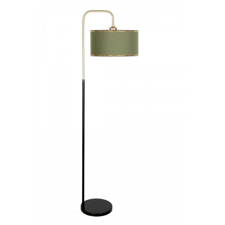 Potenza Eskitme Detaylı Siyah Metal Lambader - Gold Haki