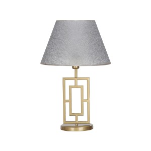 Puglia Eskitme Mat Gold Metal Abajur - Gri Kırçıl