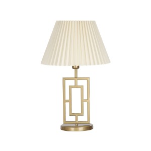 Puglia Eskitme Mat Gold Metal Abajur - Krem Kırma