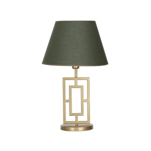Puglia Eskitme Mat Gold Metal Abajur - Haki