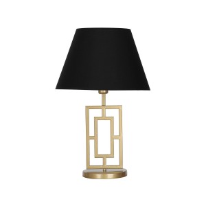Puglia Eskitme Mat Gold Metal Abajur - Siyah