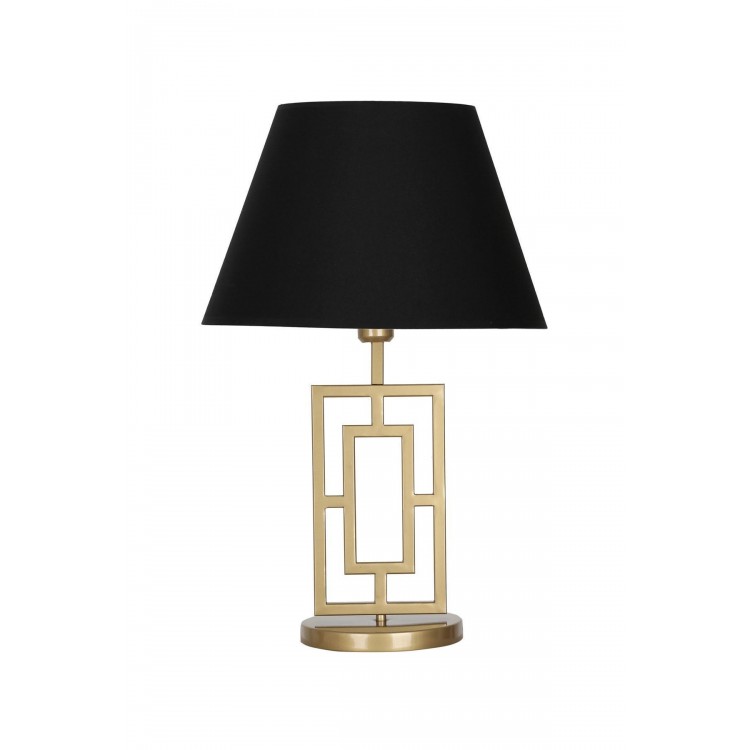 Puglia Eskitme Mat Gold Metal Abajur - Siyah