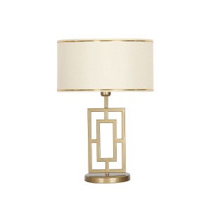 Puglia Eskitme Mat Gold Metal Abajur - Gold Krem