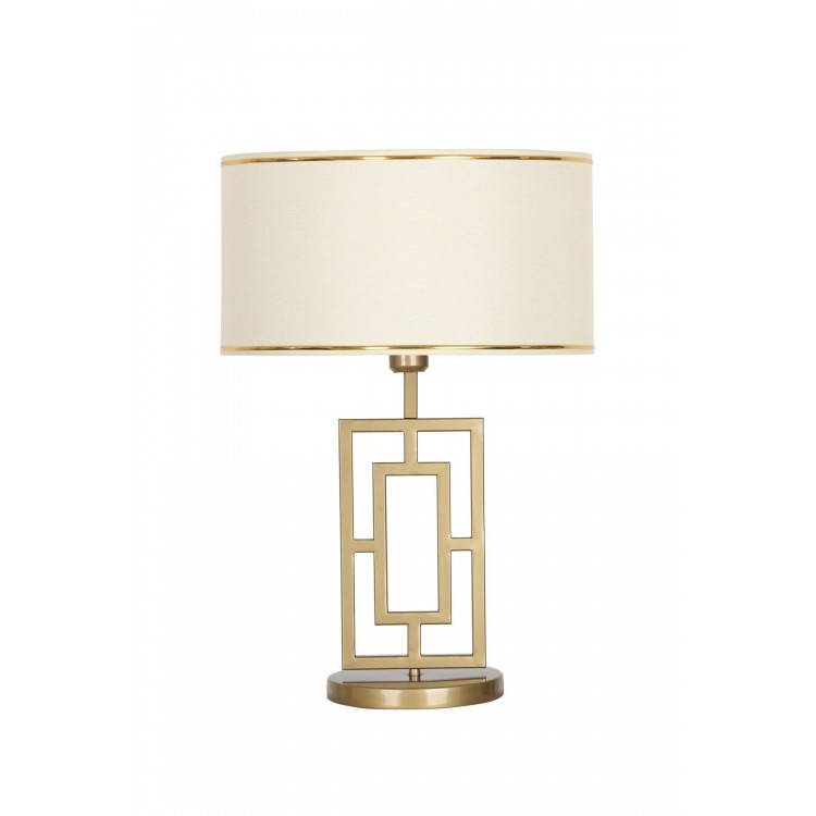 Puglia Eskitme Mat Gold Metal Abajur - Gold Krem