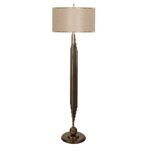 Marche Eskitme Mat Gold Kaplama Metal Lambader - Gold Hasır Kahve