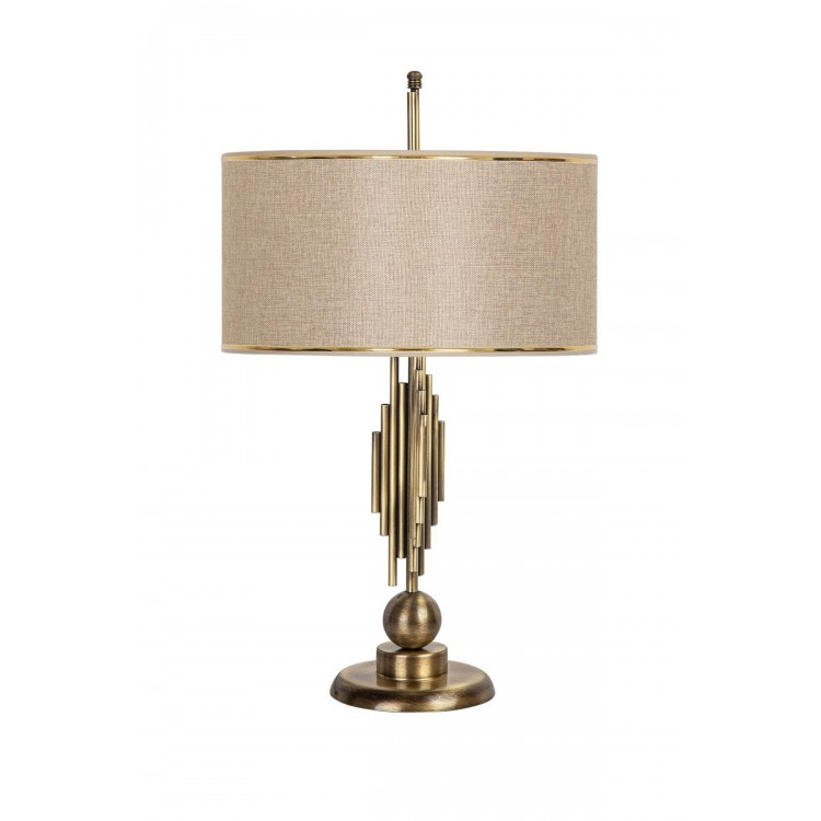Marche Mka-01 Eskitme Mat Gold Metal Abajur - Gold Hasır A Kahve