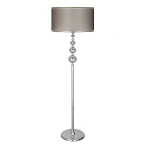 Kristal Taşlı Üçlü Küre Krom Kaplama Metal Lambader - Krom Orego