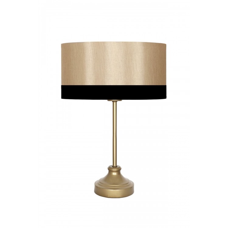 Onze Eskitme Mat Gold Metal Abajur, Masa Lambası - Siyah Mataro