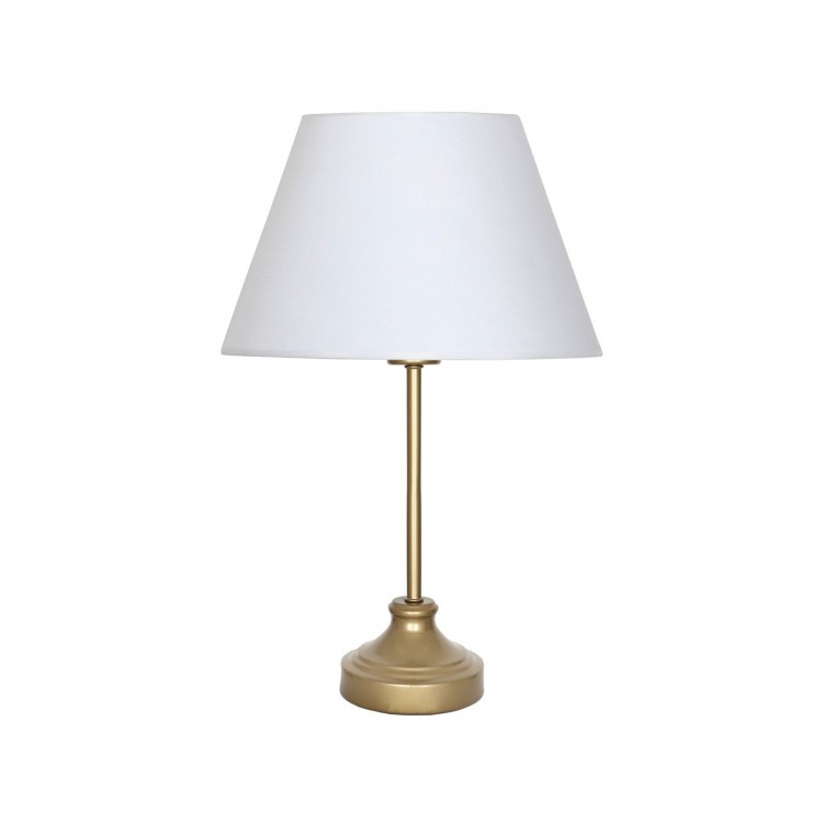 Onze Eskitme Mat Gold Metal Abajur, Masa Lambası - Beyaz