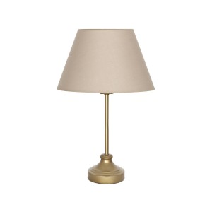 Onze Eskitme Mat Gold Metal Abajur, Masa Lambası - Krem