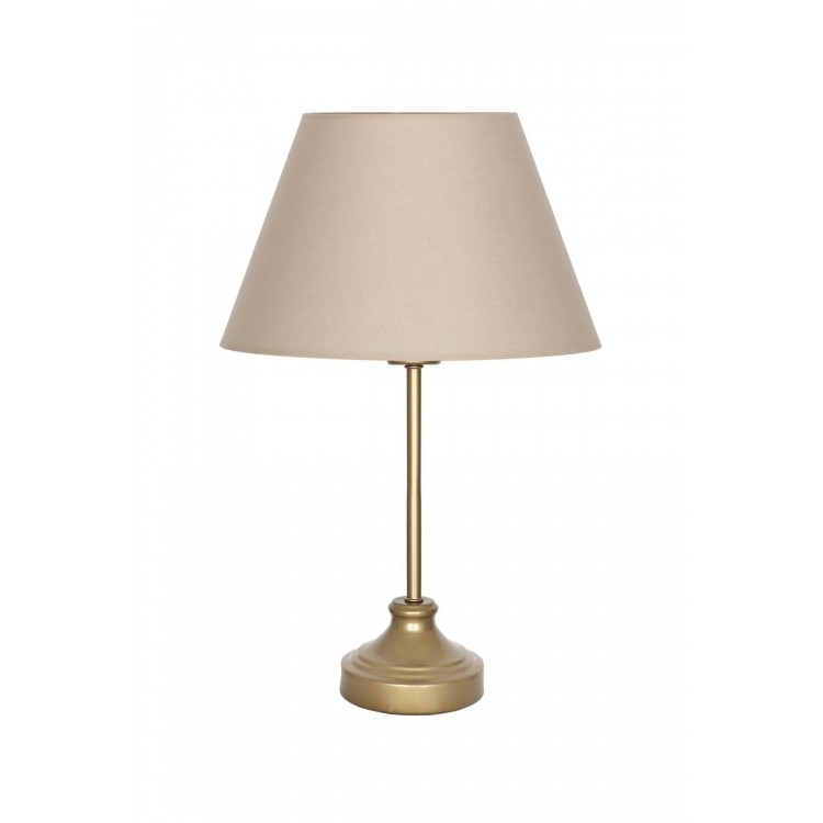 Onze Eskitme Mat Gold Metal Abajur, Masa Lambası - Krem