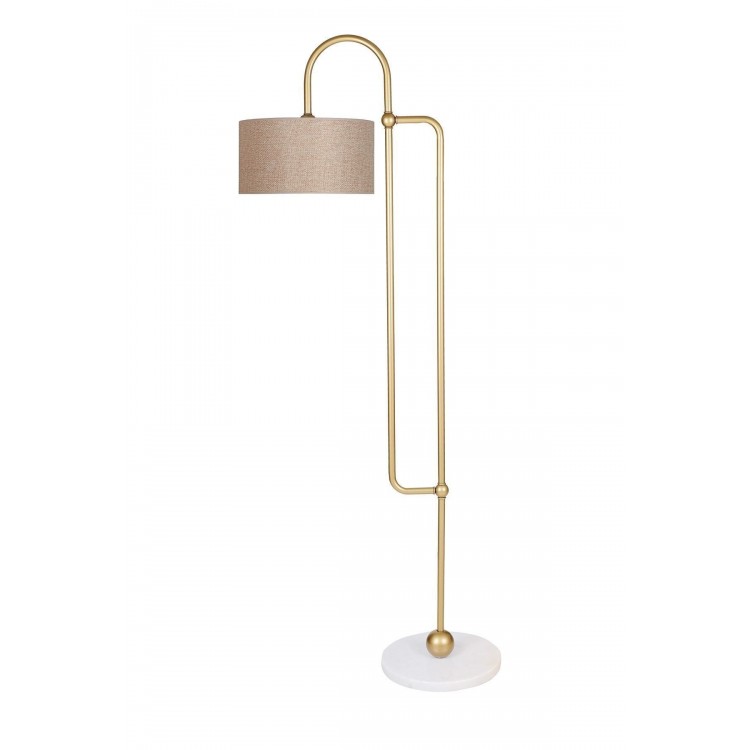 Genova Eskitme Mat Gold Metal Lambader - Pre Hasır Kahve