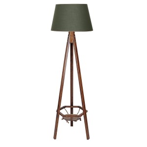 Ahşap Saksılıklı Tripod Lambader - Haki