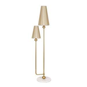 Bologna Statik Eskitme Mat Gold Metal Lambader - Mataro Vizon