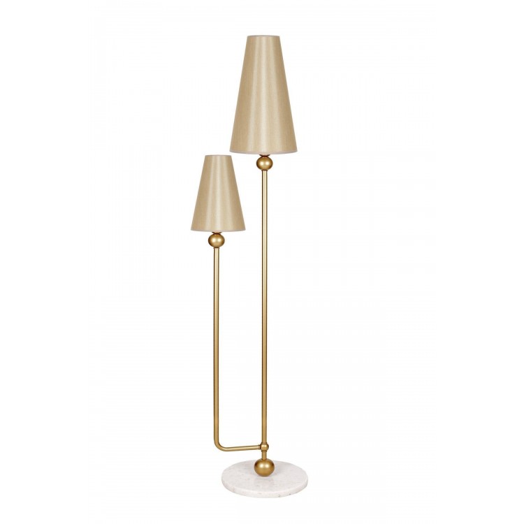 Bologna Statik Eskitme Mat Gold Metal Lambader - Mataro Vizon