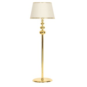 Vega Gold Kaplama Üçlü Küre Metal Lambader - Gold Şeritli S Krem