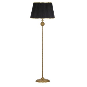 Ottowa Eskitme Tekli Küre Burgulu Metal Lambader Gold Şeritli Organize Siyah