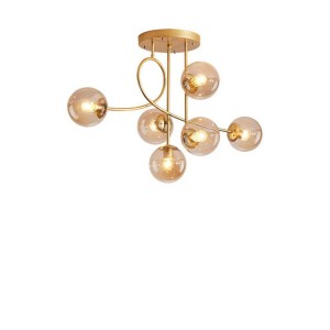Choise Eskitme Mat Gold 6'lı Glop Camlı Modern Yemek Masası Üstü Yatak Odası Salon Avize