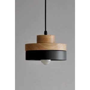 Clax Oval Ahşap Detaylı Metal Tekli Sarkıt Salon Genç Odası Mutfak Avize