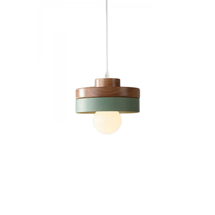 Clax Oval Ahşap Detaylı Metal Tekli Sarkıt Salon Genç Odası Mutfak Avize