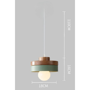Clax Oval Ahşap Detaylı Metal Tekli Sarkıt Salon Genç Odası Mutfak Avize