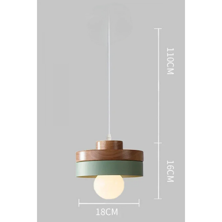 Clax Oval Ahşap Detaylı Metal Tekli Sarkıt Salon Genç Odası Mutfak Avize